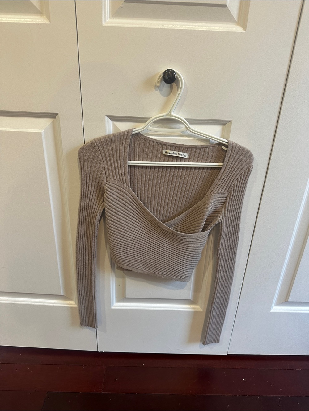 Abercrombie & Fitch Ribbed Knit Top - Taupe